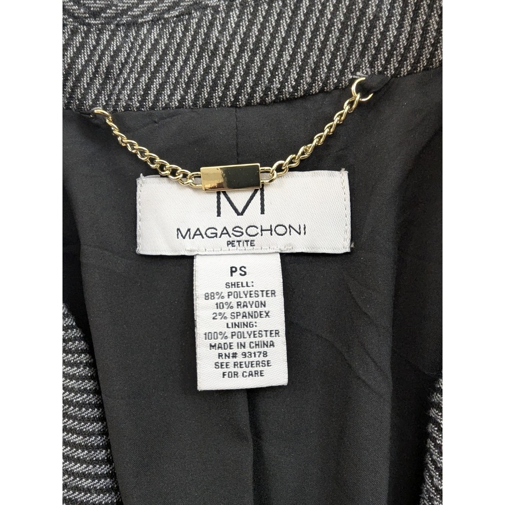 Magaschoni Gray And Black Herringbone Single Button Blazer Women's Size Small - Picture 6 of 7